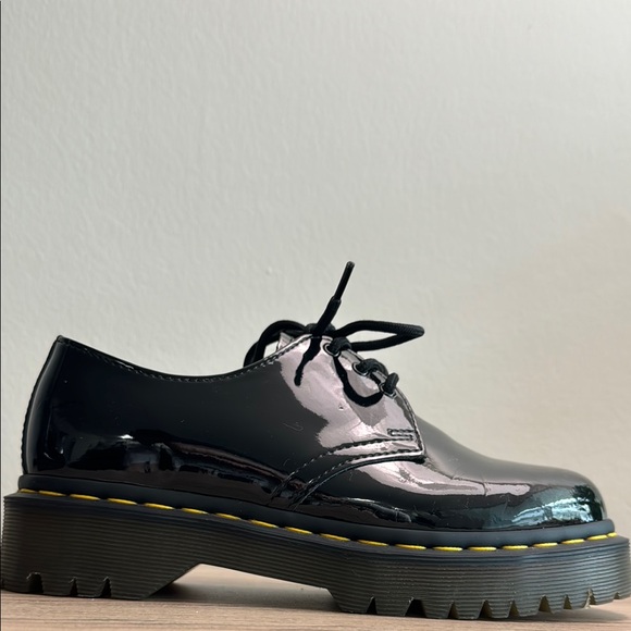 Dr Martens Patent Leather Black Lace-Up Shoes - Picture 4 of 16